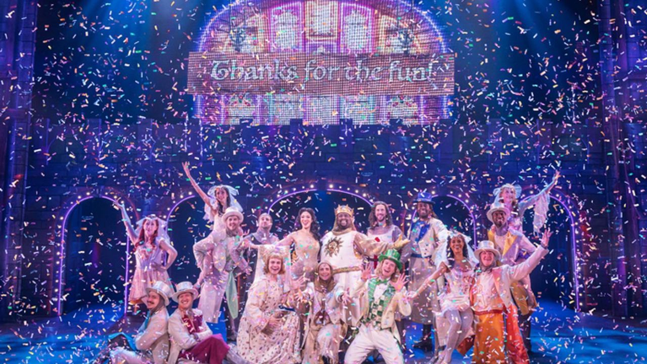 The touring cast of "Spamalot"