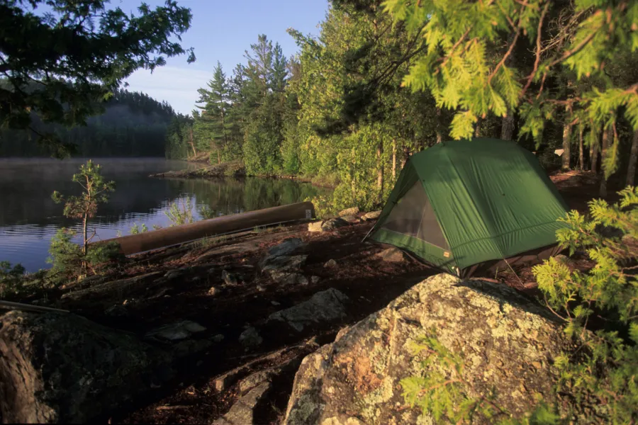Tent campsite in the Boundary Waters