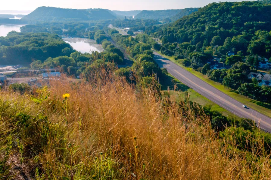 Overlook of the Great River Road from Barn Bluff in Red Wing