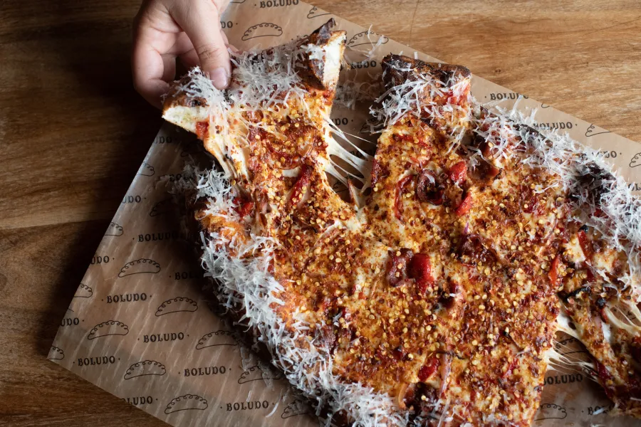 Argentinian-style pizza at Boludo in Minneapolis