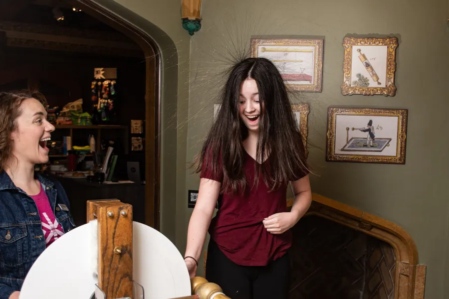 The static electricity exhibit at The Bakken Museum