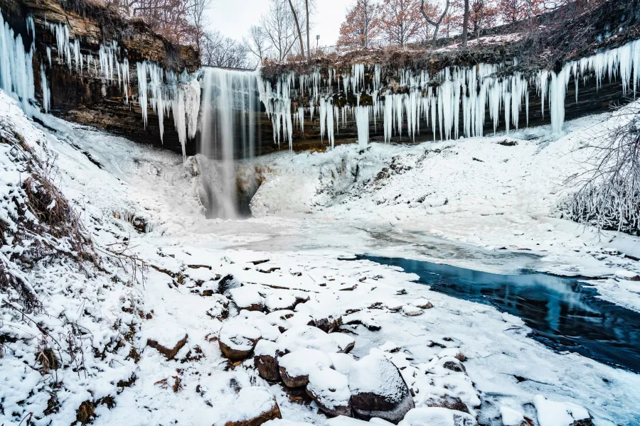 Minnehaha Falls in winter
