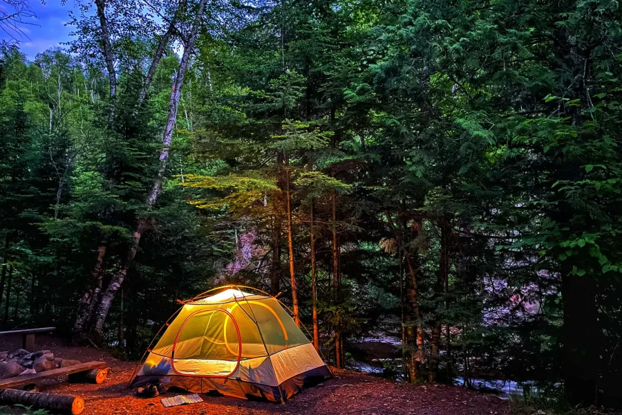 The East Devil Track campsite on the Superior Hiking Trail 