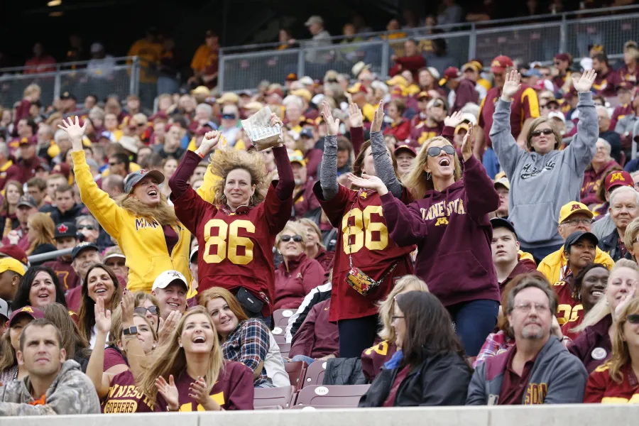 University of Minnesota Gophers fans at TCF Bank Stadium 