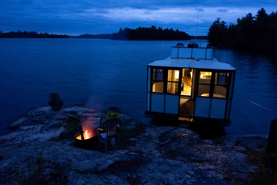 The sun sets over Voyageurs National Park