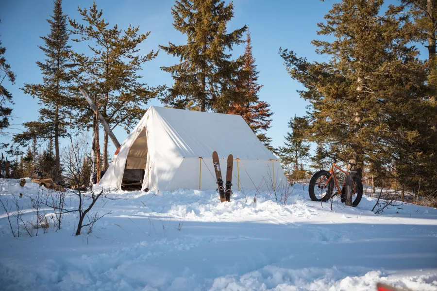 Winter camping in Ely 
