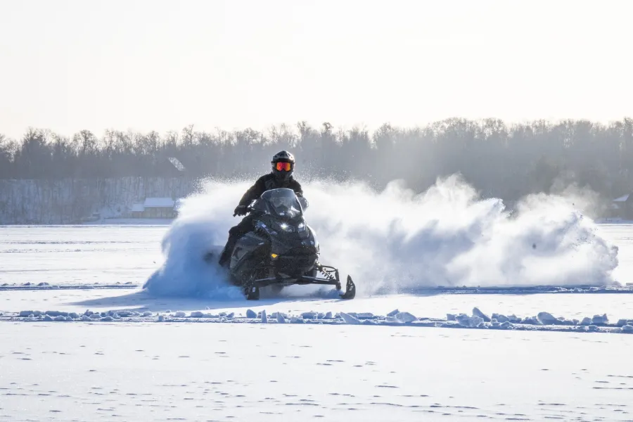 Snowmobiling at Cragun's Resort on Gull Lake 