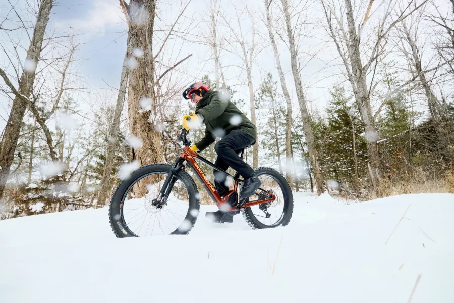 Fat biking during the winter at Cuyuna Country State Recreation Area