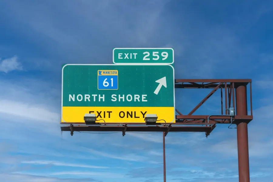 Highway 61 sign in Duluth 