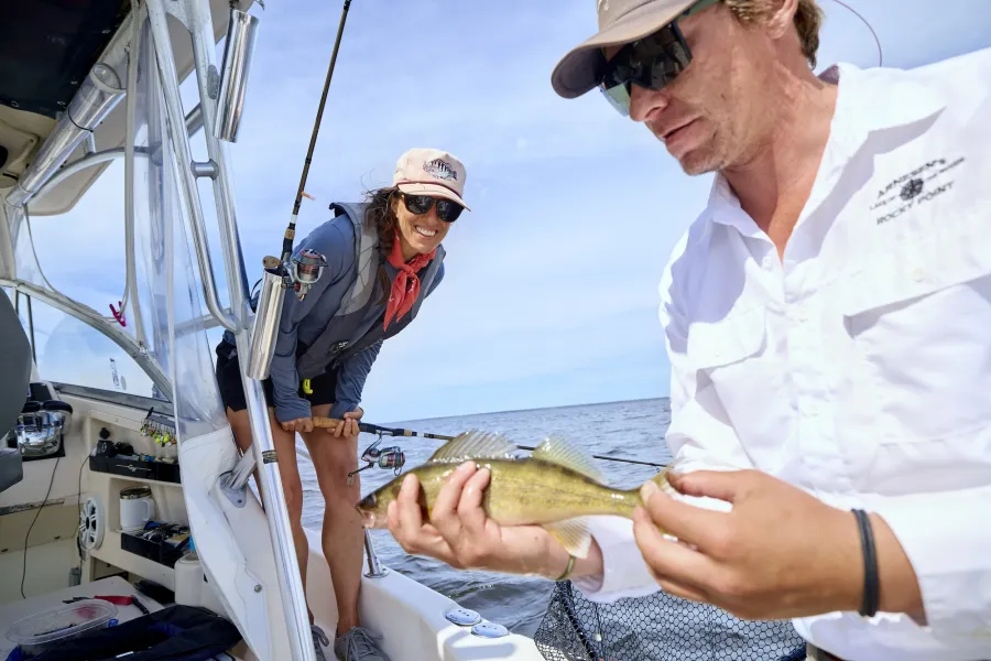A fresh catch at Arnesen's Rocky Point Resort in Lake of the Woods 
