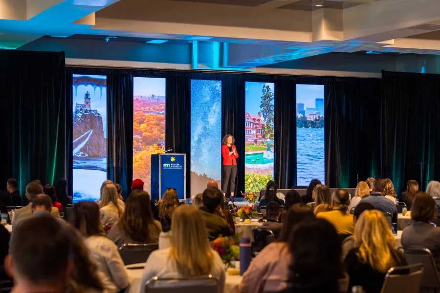 Executive Director Lauren Bennett McGinty speaks at the 2026 Tourism Conference