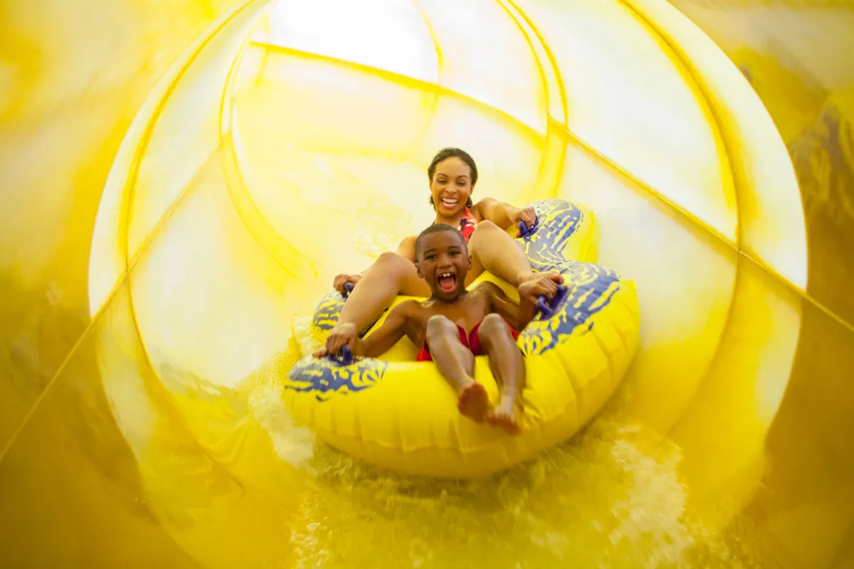 Water slide at waterpark Great Wolf Lodge Bloomington