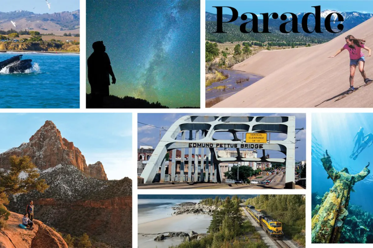 Parade montage of destinations