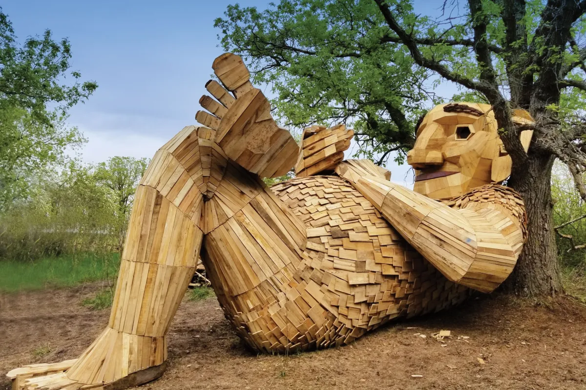 One of Thomas Dambo's trolls in Detroit Lakes