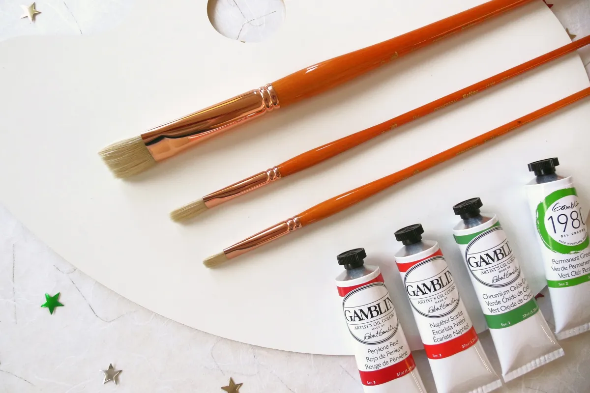 Art Materials flat lay of supplies