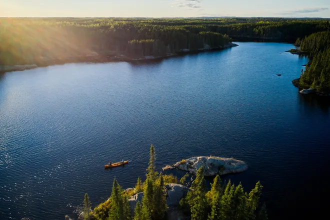 A couple canoes in the Boundary Waters