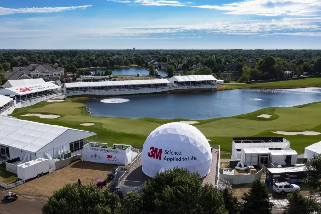 The 18th hole at the 3M Open