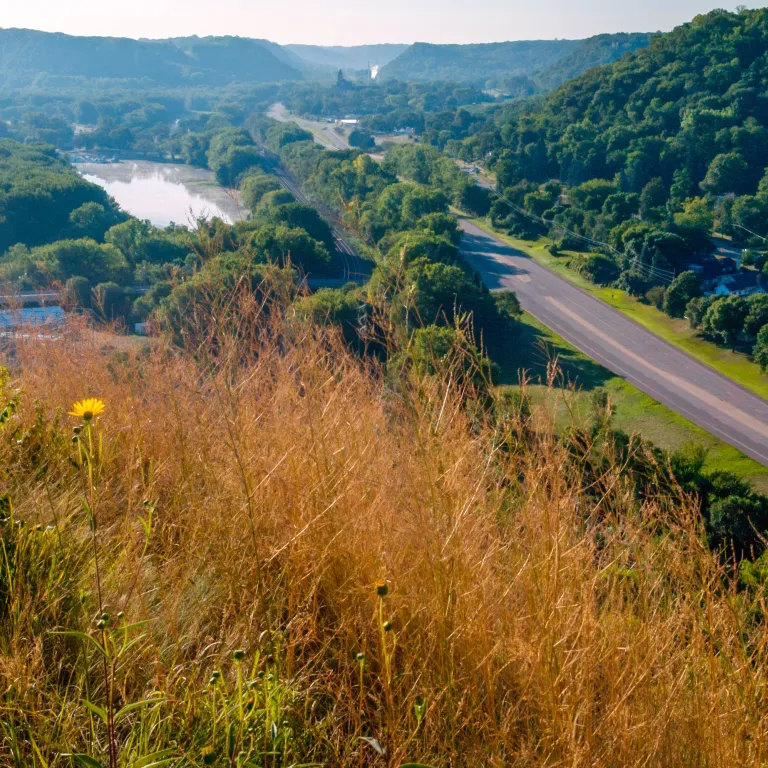 Overlook of the Great River Road from Barn Bluff in Red Wing