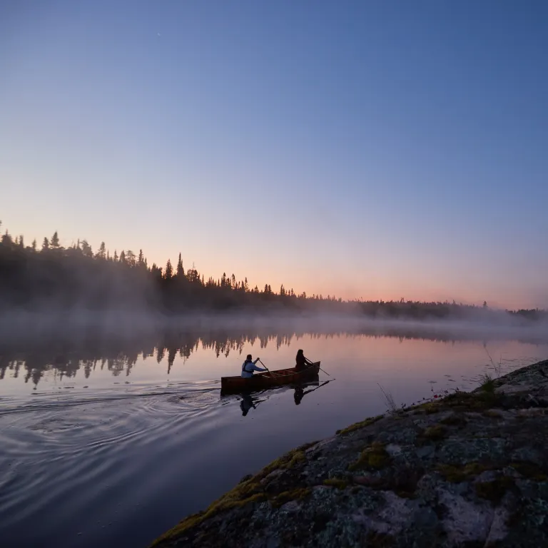 A couple canoes in the Boundary Waters 