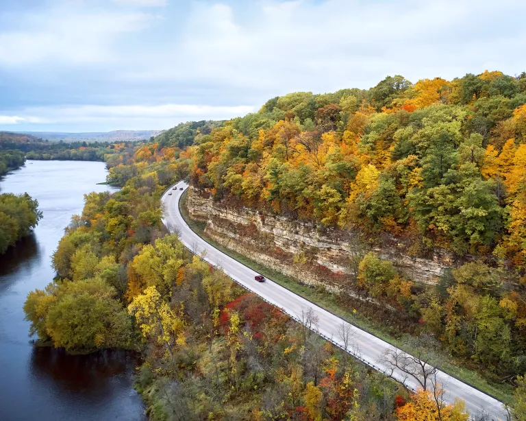 Fall driving outside of Taylor's Falls