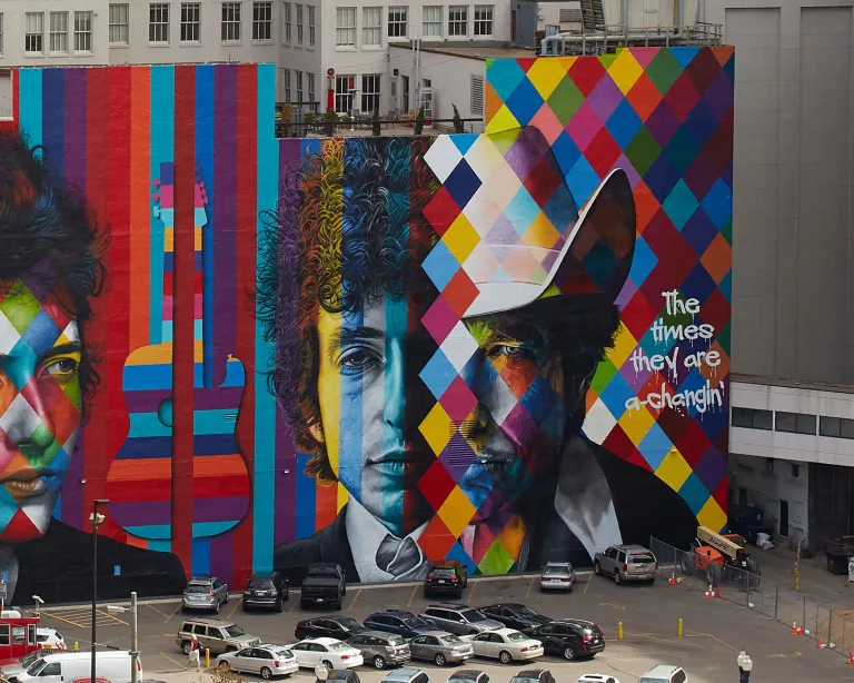 Bob Dylan mural downtown Minneapolis