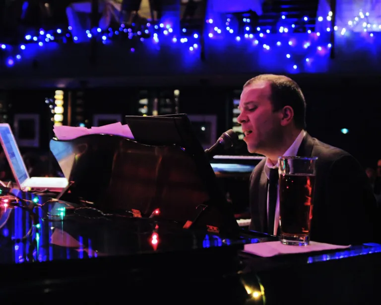 A musician performs at the Dakota Jazz Club